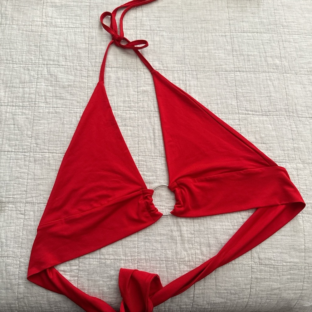 Red Halter Bikini Top